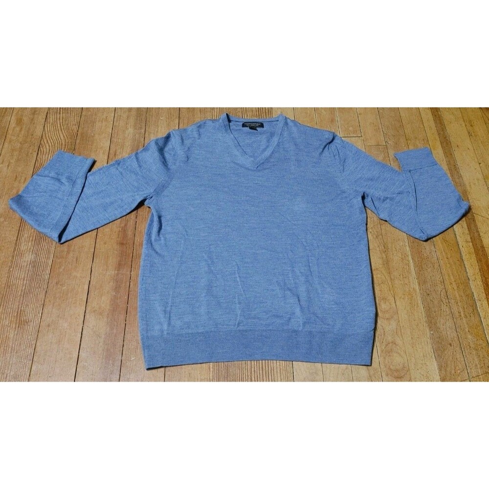 Banana Republic Merino Blend Sweater Mens Medium M Blue Crew Neck Knit Pullover